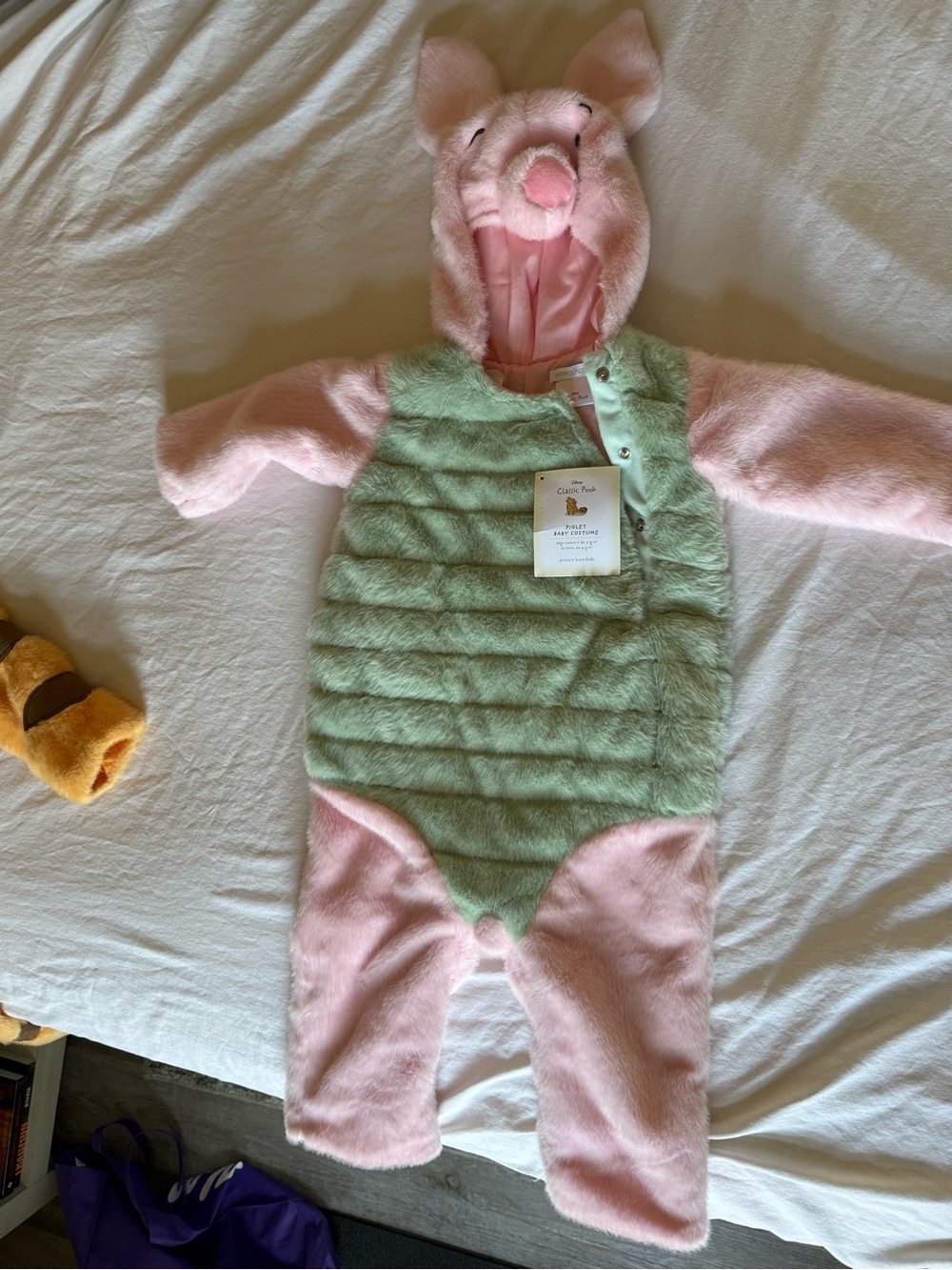 Pottery Barn Kids Pink & Mint Plush Animal Hooded One-Piece